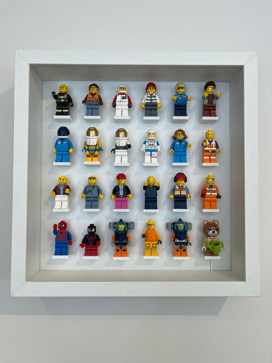 Mini Figure Display Frame.	LEGO® Minifigure Frame (24 Figure) | Fun Wall Art | Kids Room Décor | Gift for LEGO® Fans & Collectors