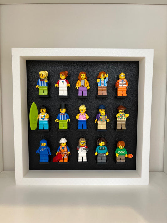 Mini Figure Display Frame.	LEGO® Minifigure Frame (15 Figure) | Fun Wall Art | Kids Room Décor | Gift for LEGO® Fans & Collectors