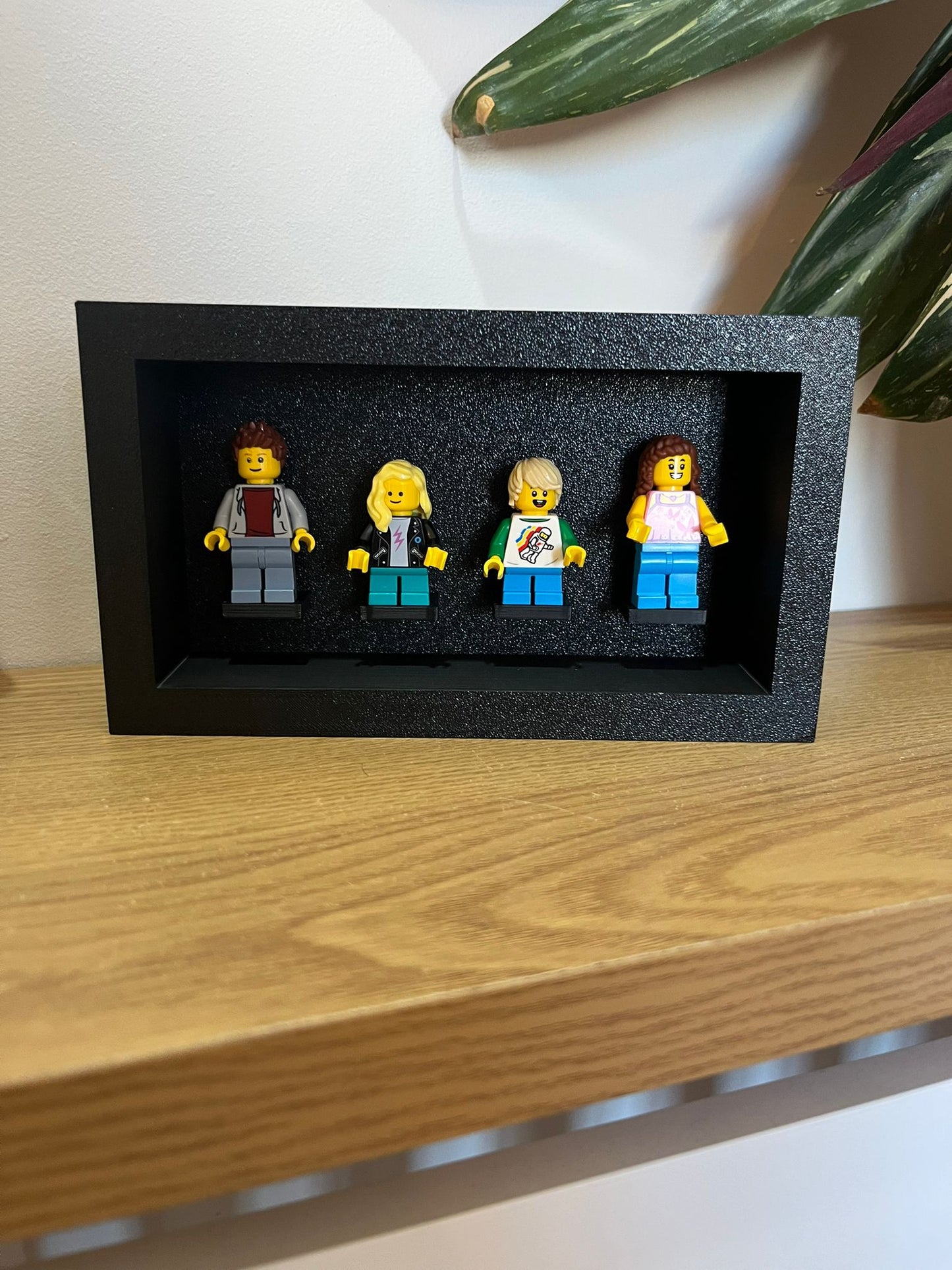 Mini Figure Display Frame.	LEGO® Minifigure Frame (4 Figure) | Fun Wall Art | Kids Room Décor | Gift for LEGO® Fans & Collectors