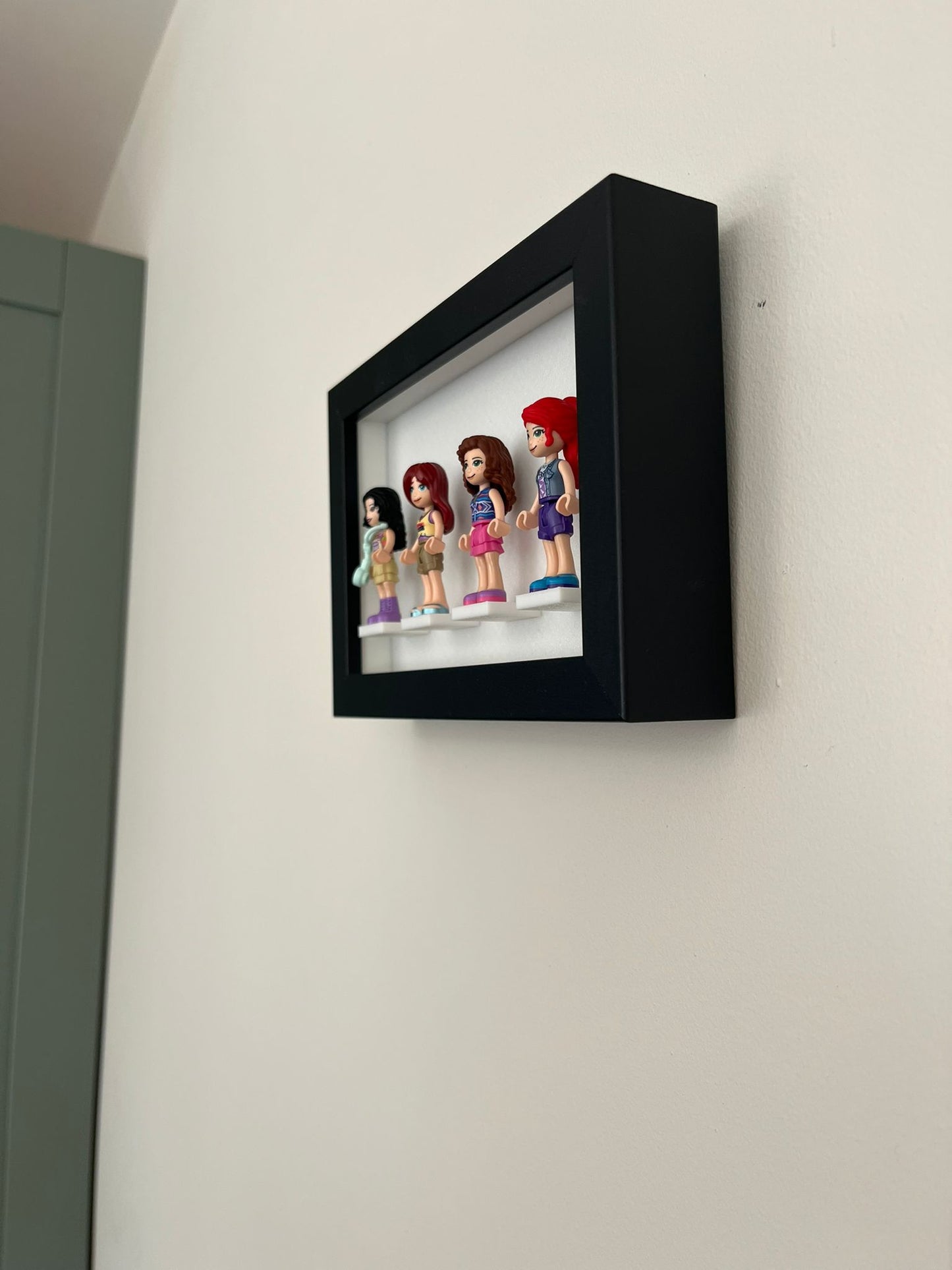 Mini Figure Display Frame.	LEGO® Minifigure Frame (4 Figure) | Fun Wall Art | Kids Room Décor | Gift for LEGO® Fans & Collectors