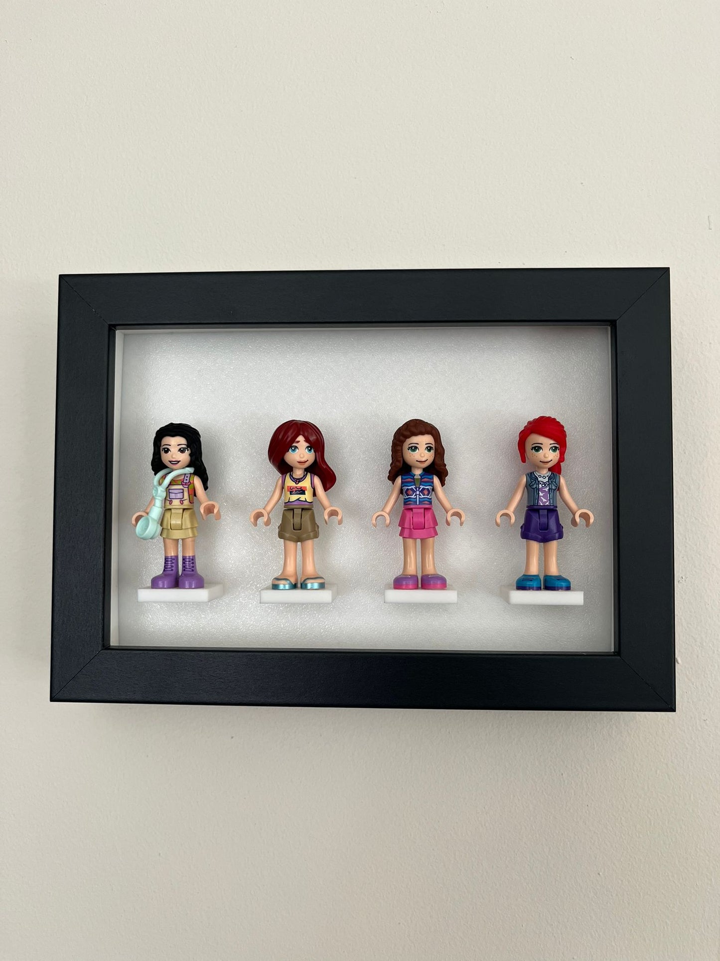 Mini Figure Display Frame.	LEGO® Minifigure Frame (4 Figure) | Fun Wall Art | Kids Room Décor | Gift for LEGO® Fans & Collectors